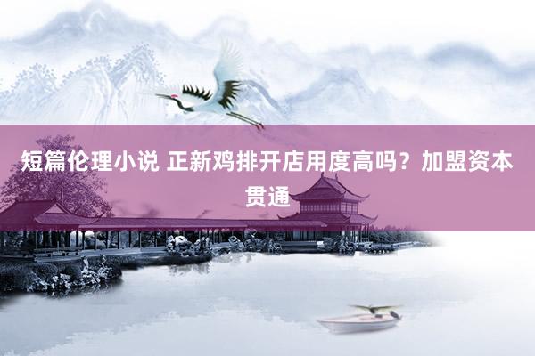 短篇伦理小说 正新鸡排开店用度高吗？加盟资本贯通