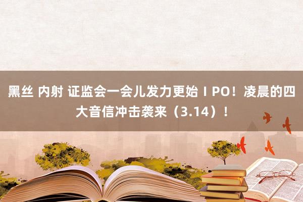 黑丝 内射 证监会一会儿发力更始ⅠPO！凌晨的四大音信冲击袭来（3.14）！