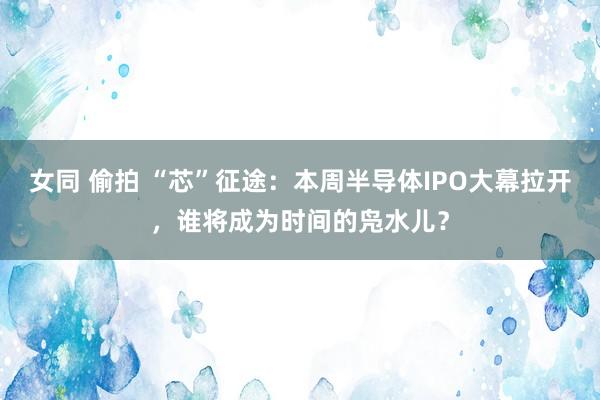 女同 偷拍 “芯”征途：本周半导体IPO大幕拉开，谁将成为时间的凫水儿？