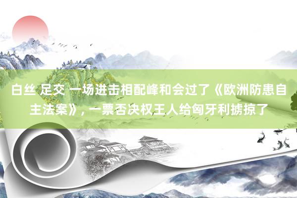 白丝 足交 一场进击相配峰和会过了《欧洲防患自主法案》, 一票否决权王人给匈牙利掳掠了